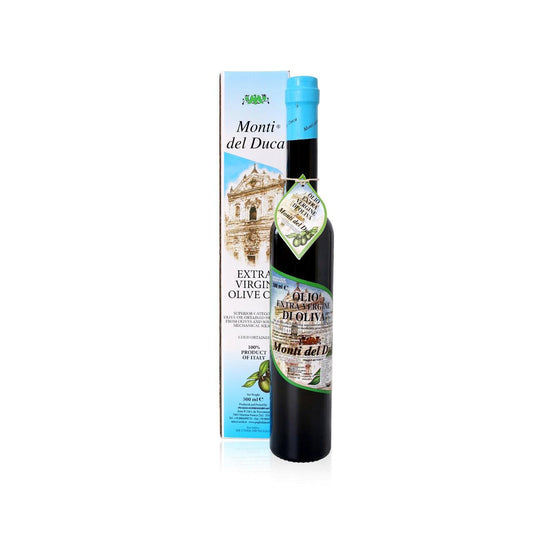 EXTRA VIRGIN OLIVE OIL “MONTI DEL DUCA” Soft Aroma Cold Pressed 500ML - Zappelloni Imports