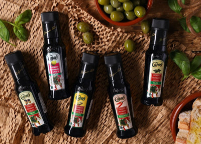 PRESENTATION BOX OF “FLAVOURED” EXTRA VIRGIN OLIVE OIL 100 ml. LEMON – TRUFFLE – PORCINI – CHILI – SAGE - Zappelloni Imports